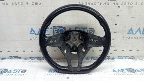 Naked steering wheel VW Tiguan 18-21 black leather, without buttons and overlays, scratches, dented, worn