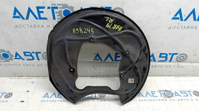 The rear left brake disc cover of the Audi E-Tron 19-23 is dented.