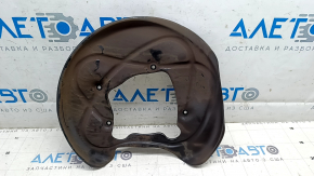 The rear left brake disc cover of the Audi E-Tron 19-23 is dented.
