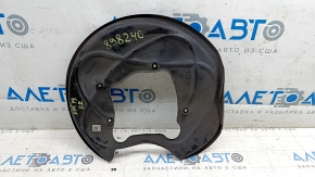 The rear right brake disc cover of the Audi E-Tron 19-23 is dented.
