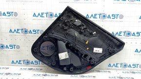 Door trim panel rear left Audi A5 F5 21-25 5D black, insert black leather, with trim black gloss, chrome, with handle