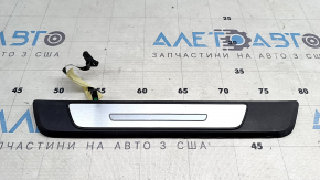 External rear left door sill plate for Audi E-Tron 19-23, black, with chrome and backlight, minor scratches
