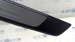 External rear left door sill plate for Audi E-Tron 19-23, black, with chrome and backlight, minor scratches