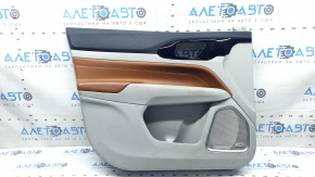 Black front left door panel for Jeep Compass 22-26, gray cloth insert, Alpine, dry-cleanable