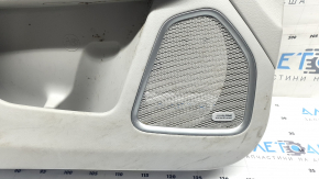 Black front left door panel for Jeep Compass 22-26, gray cloth insert, Alpine, dry-cleanable
