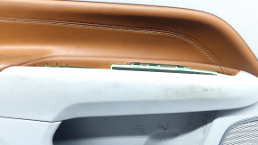 Black front left door panel for Jeep Compass 22-26, gray cloth insert, Alpine, dry-cleanable