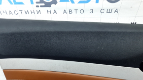 Black front left door panel for Jeep Compass 22-26, gray cloth insert, Alpine, dry-cleanable