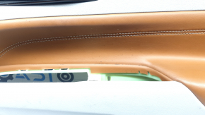 Jeep Compass 22-26 front right door panel, gray and black, brown leather insert, Alpine, dry-cleanable