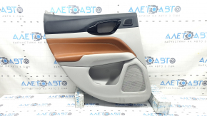 Rear left door panel for Jeep Compass 22-26, gray and black, brown leather insert, under the tweeter, dry-cleanable, scratches