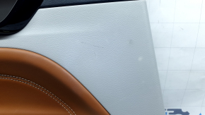 Rear left door panel for Jeep Compass 22-26, gray and black, brown leather insert, under the tweeter, dry-cleanable, scratches