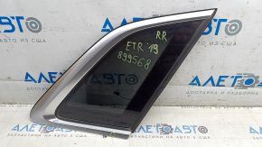 Rear right window, blind glass, tinted, chrome, Audi E-Tron 19-23, Quattro, dented molding