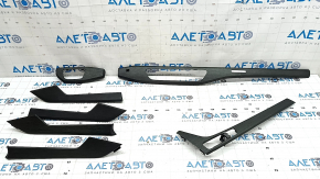 Left front panel trim for Audi A5 F5 18-25, dark gray wood, natural gray