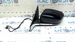 Left side mirror assembly for Jeep Compass 17-26, 5+4 pins, BSM, heated, turn signal, black, sand on chrome