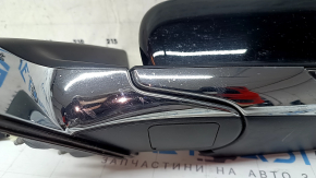 Left side mirror assembly for Jeep Compass 17-26, 5+4 pins, BSM, heated, turn signal, black, sand on chrome