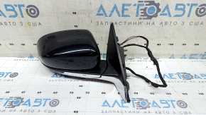 Right side mirror assembly for Jeep Compass 17-26, 5+4 pins, BSM, turn signal, heated, black, sand on chrome