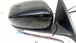 Right side mirror assembly for Jeep Compass 17-26, 5+4 pins, BSM, turn signal, heated, black, sand on chrome