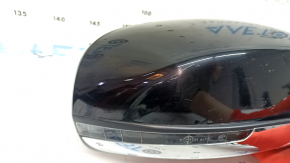 Right side mirror assembly for Jeep Compass 17-26, 5+4 pins, BSM, turn signal, heated, black, sand on chrome