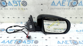 Right side mirror assembly for Jeep Compass 17-26, 5+4 pins, BSM, turn signal, heated, black, sand on chrome