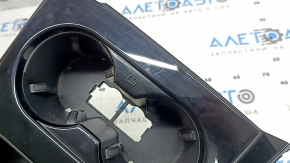 Center console trim with cup holders for Audi A5 F5 20-25, gloss black, broken fasteners, scratches