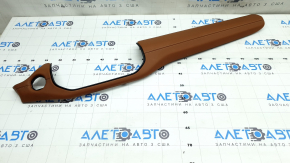 Right upper front panel trim for Jeep Compass 22-26, brown leather, white stitching