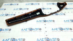 Right upper front panel trim for Jeep Compass 22-26, brown leather, white stitching