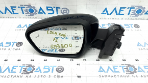 Left side mirror assembly for Ford Escape MK4 20-22, 12-pin, heated, turn signal, memory, BSM, black