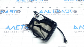 Jeep Compass 22-26 shifter cover, black leather, brown stitching, chrome trim. Gloss black, scratches.