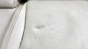 Jeep Compass 22-26 rear seat cushion, gray leather, white and brown stitching, perforated, dry-cleanable