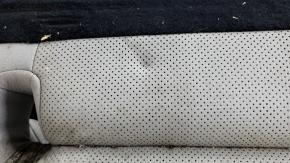 Jeep Compass 22-26 rear seat cushion, gray leather, white and brown stitching, perforated, dry-cleanable