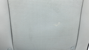 Left rear seat back, 2nd row, Jeep Compass 22-26, gray leather, white + brown stitching, perforation, with belt, with armrest, dry-cleanable
