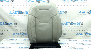 Driver's seat back upholstery for a Jeep Compass 22-26, gray and black leather, brown and white stitching, perforated, heated, dry-cleanable, scratches