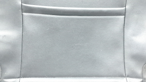 Driver's seat back upholstery for a Jeep Compass 22-26, gray and black leather, brown and white stitching, perforated, heated, dry-cleanable, scratches