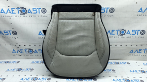 Driver's seat cushion upholstery for a Jeep Compass 22-26, gray and black leather, brown and white stitching, perforated, heated, dry-cleanable
