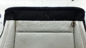 Driver's seat cushion upholstery for a Jeep Compass 22-26, gray and black leather, brown and white stitching, perforated, heated, dry-cleanable