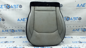 Jeep Compass 22-26 passenger seat cushion upholstery, gray and black leather, brown and white stitching, perforated, heated, dry-cleanable