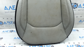 Jeep Compass 22-26 passenger seat cushion upholstery, gray and black leather, brown and white stitching, perforated, heated, dry-cleanable