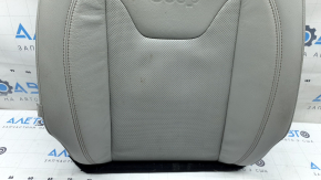 Jeep Compass 22-26 passenger seat back upholstery, gray and black leather, brown and white stitching, perforated, heated, dry-cleanable