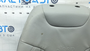 Jeep Compass 22-26 passenger seat back upholstery, gray and black leather, brown and white stitching, perforated, heated, dry-cleanable