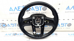 Jeep Compass 22 steering wheel, black leather, brown stitching, heated, scratches, worn