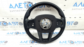 Jeep Compass 22 steering wheel, black leather, brown stitching, heated, scratches, worn