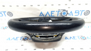 Jeep Compass 22 steering wheel, black leather, brown stitching, heated, scratches, worn