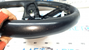 Jeep Compass 22 steering wheel, black leather, brown stitching, heated, scratches, worn
