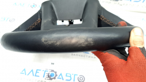 Jeep Compass 22 steering wheel, black leather, brown stitching, heated, scratches, worn