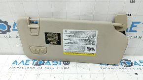 Left visor for Ford Escape MK4 2020, beige, without hook, illuminated, Homelink