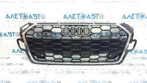 Audi A5 F5 20-25 radiator grille assembly without chamber, gloss black + chrome, S-Line