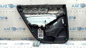Rear right door panel for Honda Accord 18-22, black with gray leather insert, gray leather armrest, wood insert, torn leather, scratches
