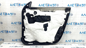 Mazda CX-90 2020 front left door panel, black leather, black leather armrest, gray molding insert, with handle, worn