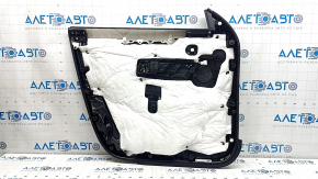 Mazda CX-90 2020 front right door trim, black leather, black leather armrest, gray molding insert, with handle, worn