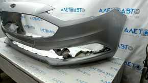 Front bumper bare Ford Fusion mk5 17-18 silver, pressed, crack, sawed, broken fastener