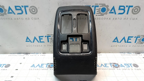 Jeep Grand Cherokee WK2 14-22 rear center console trim, black, 3 pieces, without heated seats and power outlet, scratches, cracks in the fasteners